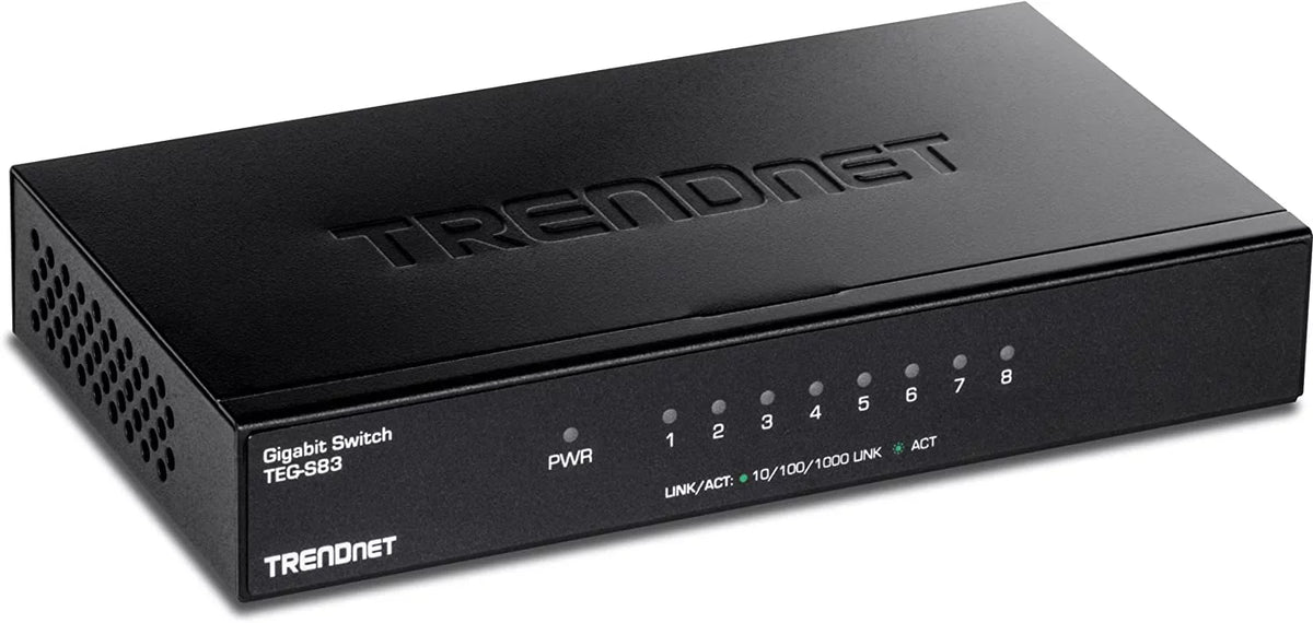 8-Port Gigabit Desktop Switch, TEG-S83, 8 x Gigabit RJ-45 Ports, 16Gbps Switching Capacity, Fanless Design,