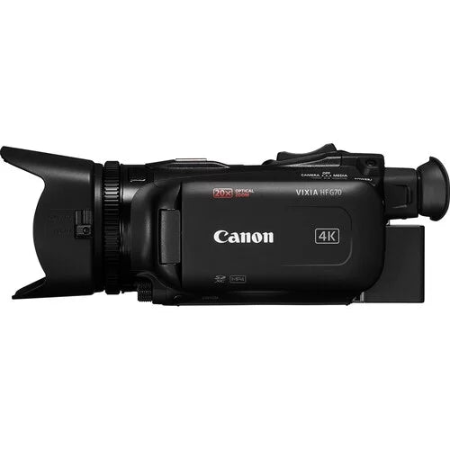 Canon Vixia HF G70 UHD 4K Camcorder with 2 Pack SanDisk 64GB Memory Card + Case + Tripod + Wideangle Lens + ZeeTech Accessory Bundle