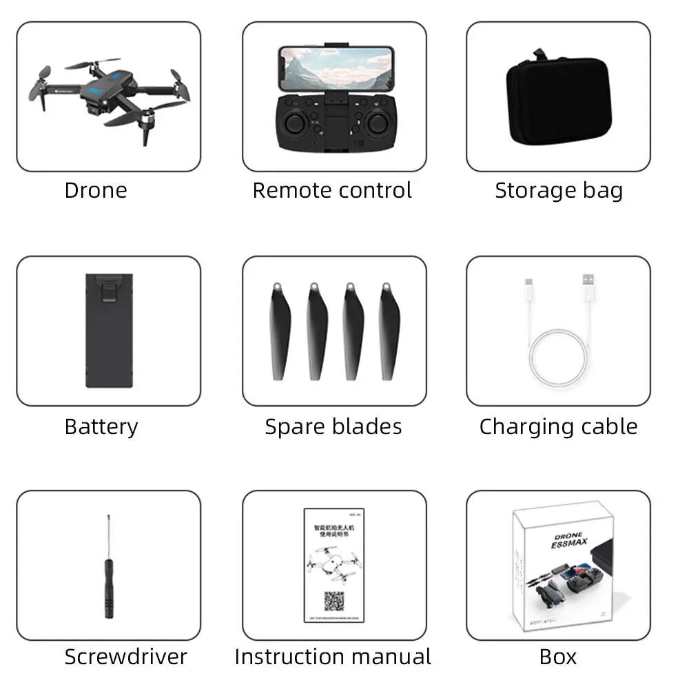 Kydely Foldable 4K Camera Drone with WiFi FPV Altitude Hold Mode 20min Battery Life