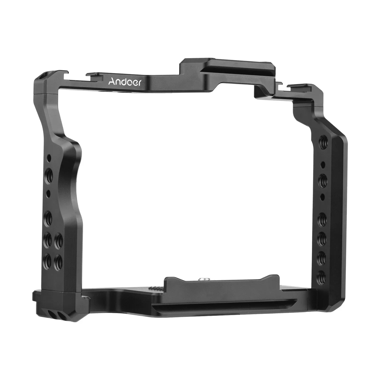 Andoer Cage Aluminum Alloy Video Cage with Dual Cold Shoe Mounts Numerous 14 Inch Threads Replacement for Sony A7IV/ A7III/ A7II/ A7R III/ A7R II/ A7S II