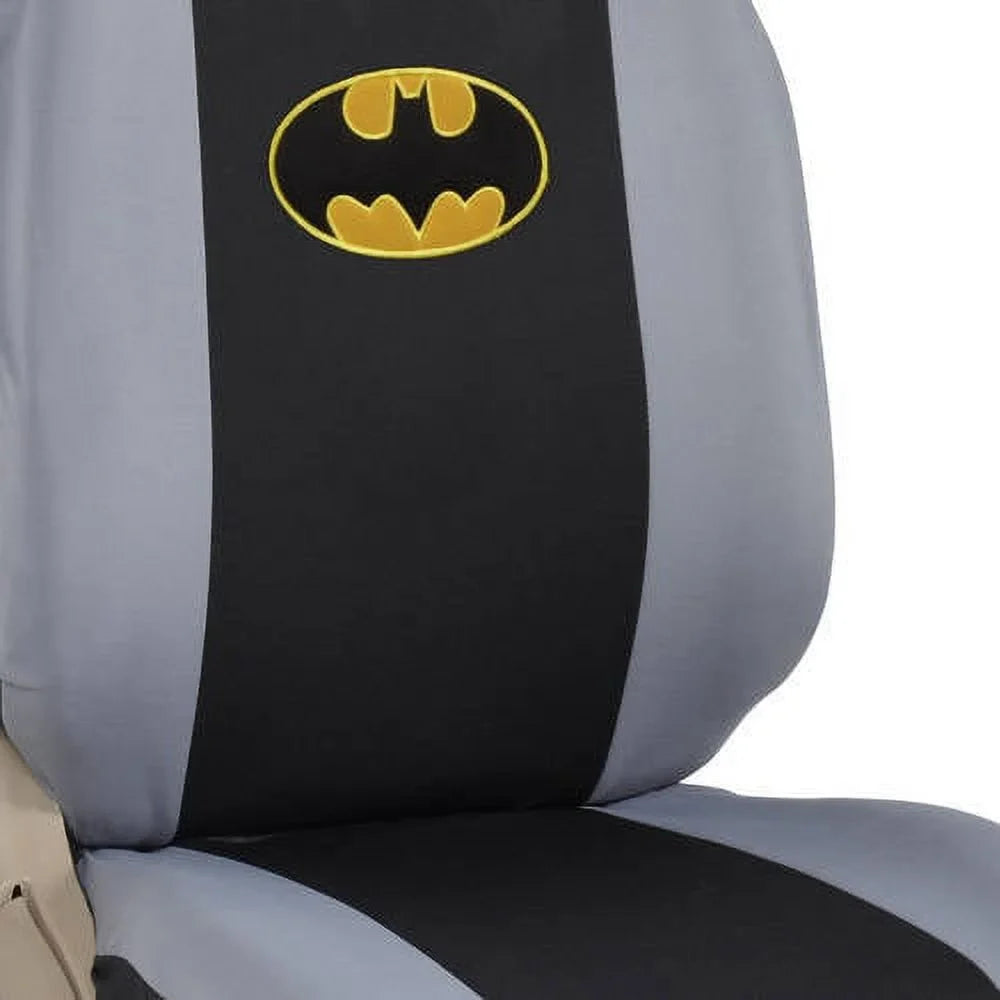 BDK Batman Seat Shield with Floor Mats Full Set, Holiday Car Auto Accessories Gift Set