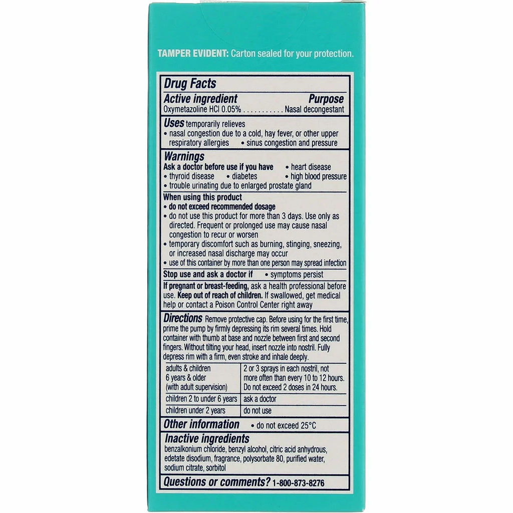 Vicks Sinex Severe Nasal Decongestant, Ultra Fine Mist with Menthol 0.50 oz (Pack of 4)