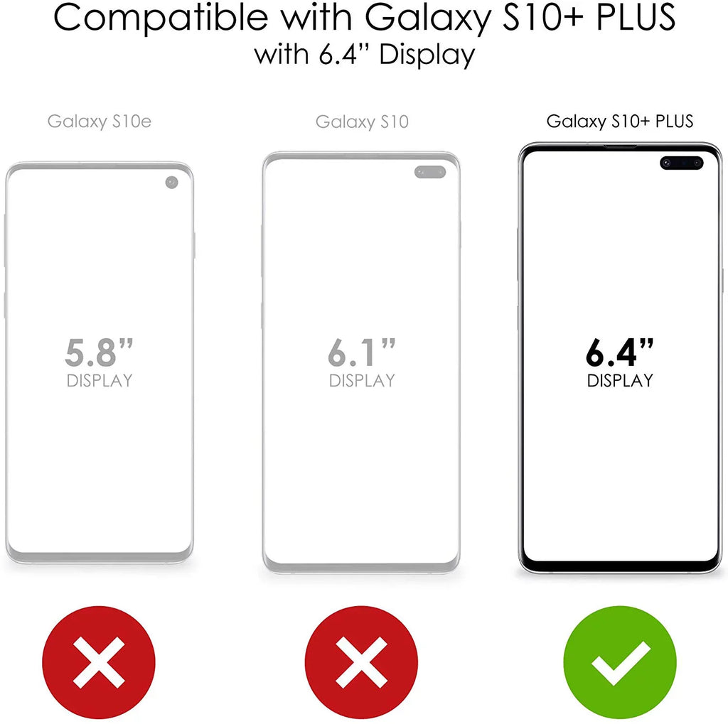 DistinctInk Clear Shockproof Hybrid Case for Samsung Galaxy S10+ PLUS (6.4" Screen) - TPU Bumper Acrylic Back Tempered Glass Screen Protector - I Go Deep & Wet Wearing My Rubber Scuba Diving