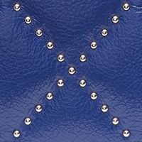 DKNY Women's Blue Rhinestone Quilted Faux Leather Wristlet