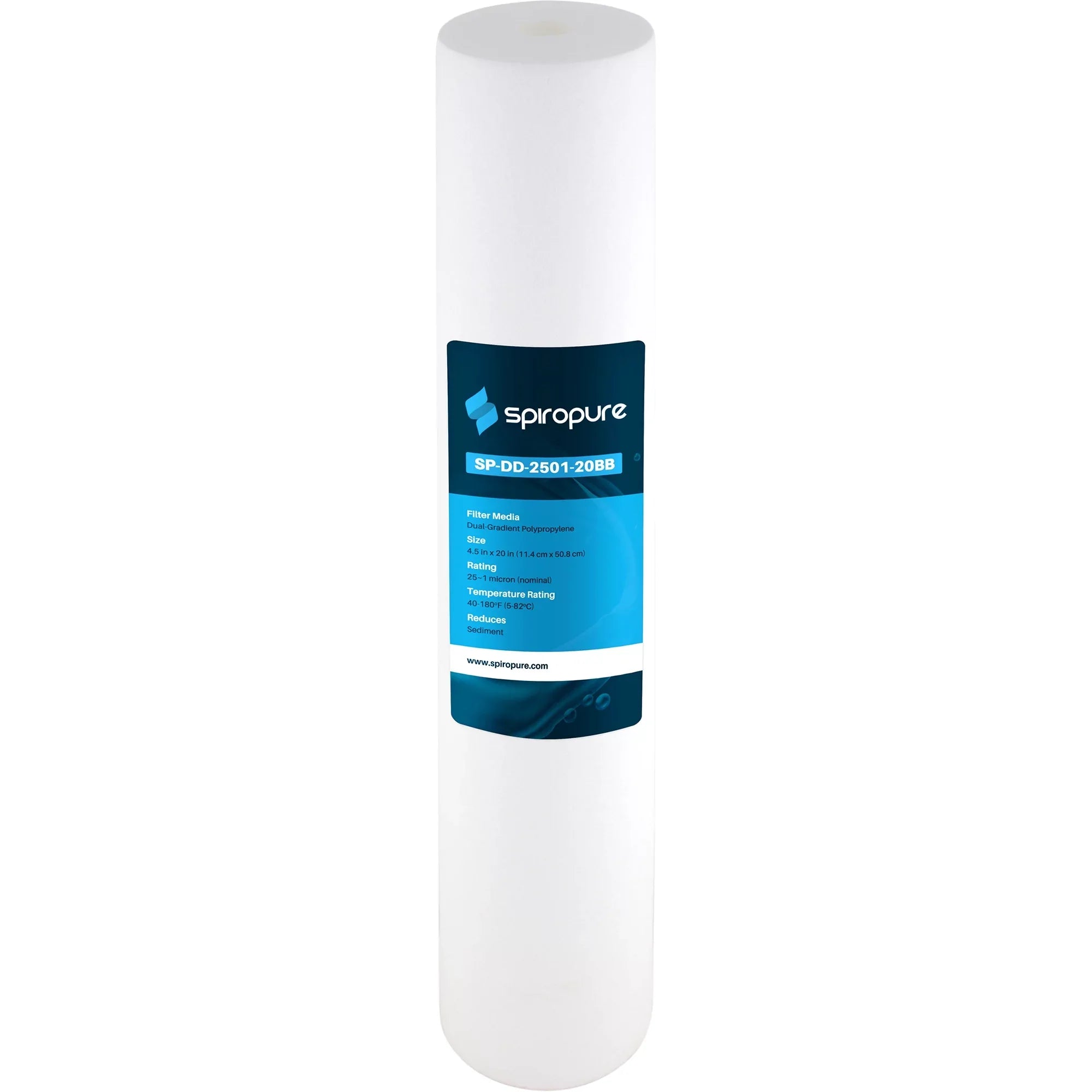SpiroPure 20 x 4.5" Dual Gradient Polypropylene Filter, 1 Micron (6 Pack)