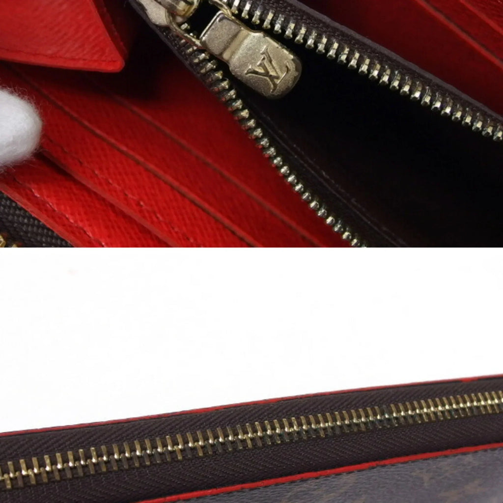 Pre-Owned Louis Vuitton Monogram Clemence Wallet Long Wallet Red M62940 (Good)