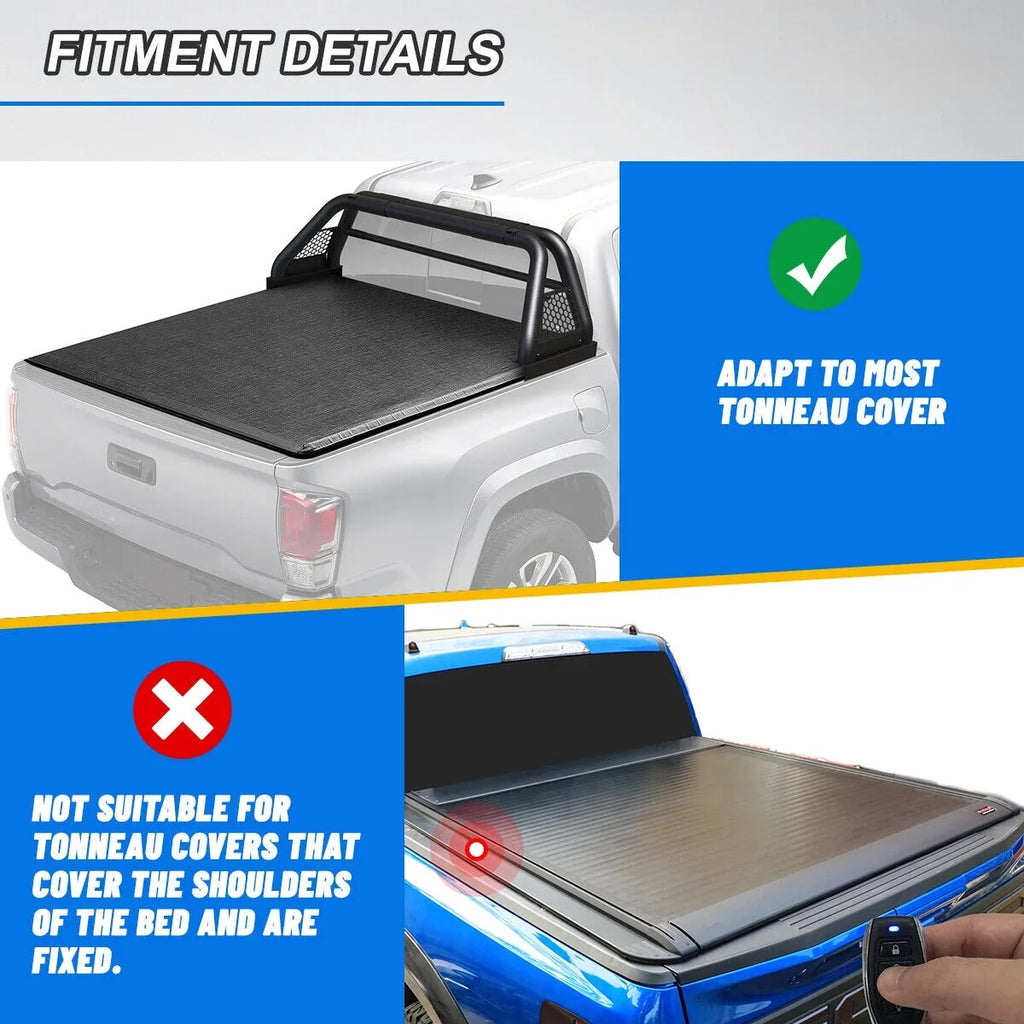 62.9-74.7" Adjustable Truck Roll Sport Bar Chase Rack Bed Bar Fit For 1999-2013 and 2019-2023 Chevy silverado/GMC sierra