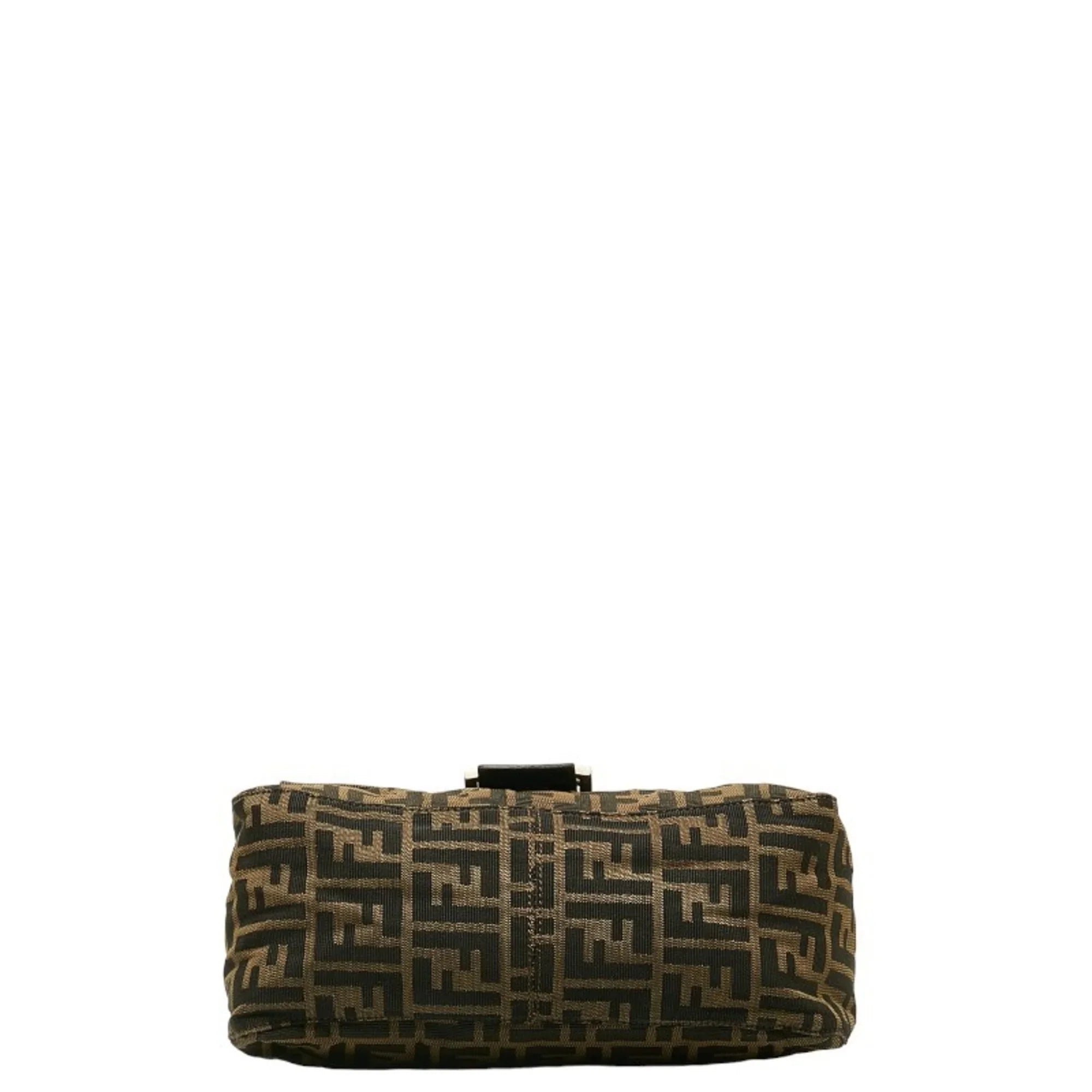 Pre-Owned FENDI ZUCCA Mamma Bucket Bag Brown Canvas Leather Women's (Good)