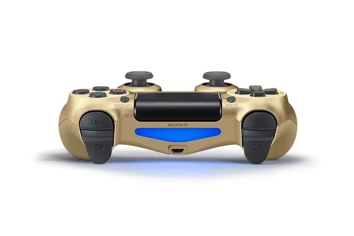 PlayStation 4 Wireless Controller Bundle - Gold DualShock - Like New With Earbuds BOLT AXTION