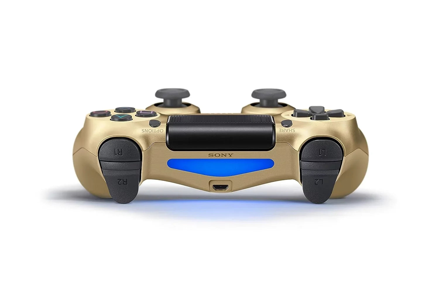 DualShock PlayStation 4 Wireless Controller - Gold Blue - Like New With Earbuds Bundle BOLT AXTION