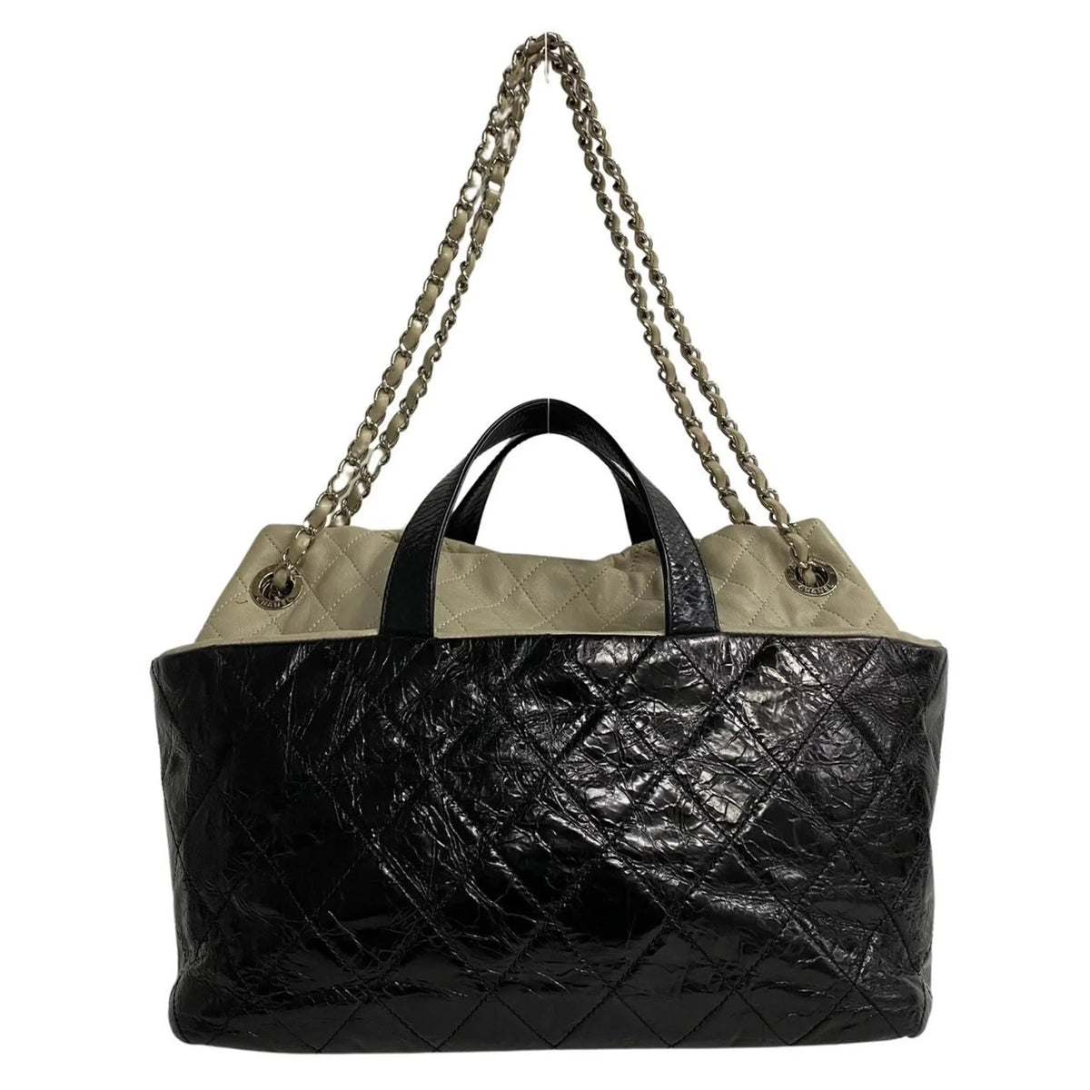 Pre-Owned CHANEL Chanel Matelasse Patent Leather 2way Handbag Chain Shoulder Bag Black 20309 (Good)