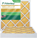Filterbuy 22x22x1 MERV 11 Pleated HVAC AC Furnace Air Filters (4-Pack)