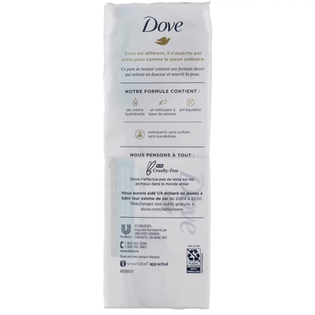 Dove Bath Bars, Sensitive Skin, Unscented 6-4 oz (113 g) bars [24 oz (1.5 lb) 678 g] (Packaging may vary)