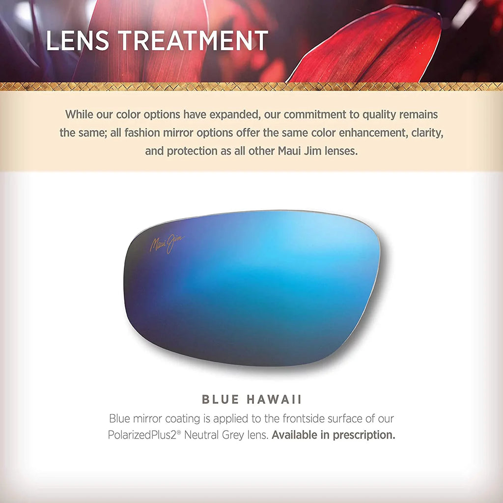Maui Jim Pokowai Arch Blue Hawaii Rectangular Men's Sunglasses B439-11M 58