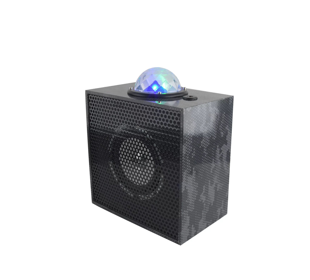 Black Camo Beat Box - Bluetooth Speaker with Laser Lights - (WE-BEAT BOX-BLK CAMO)