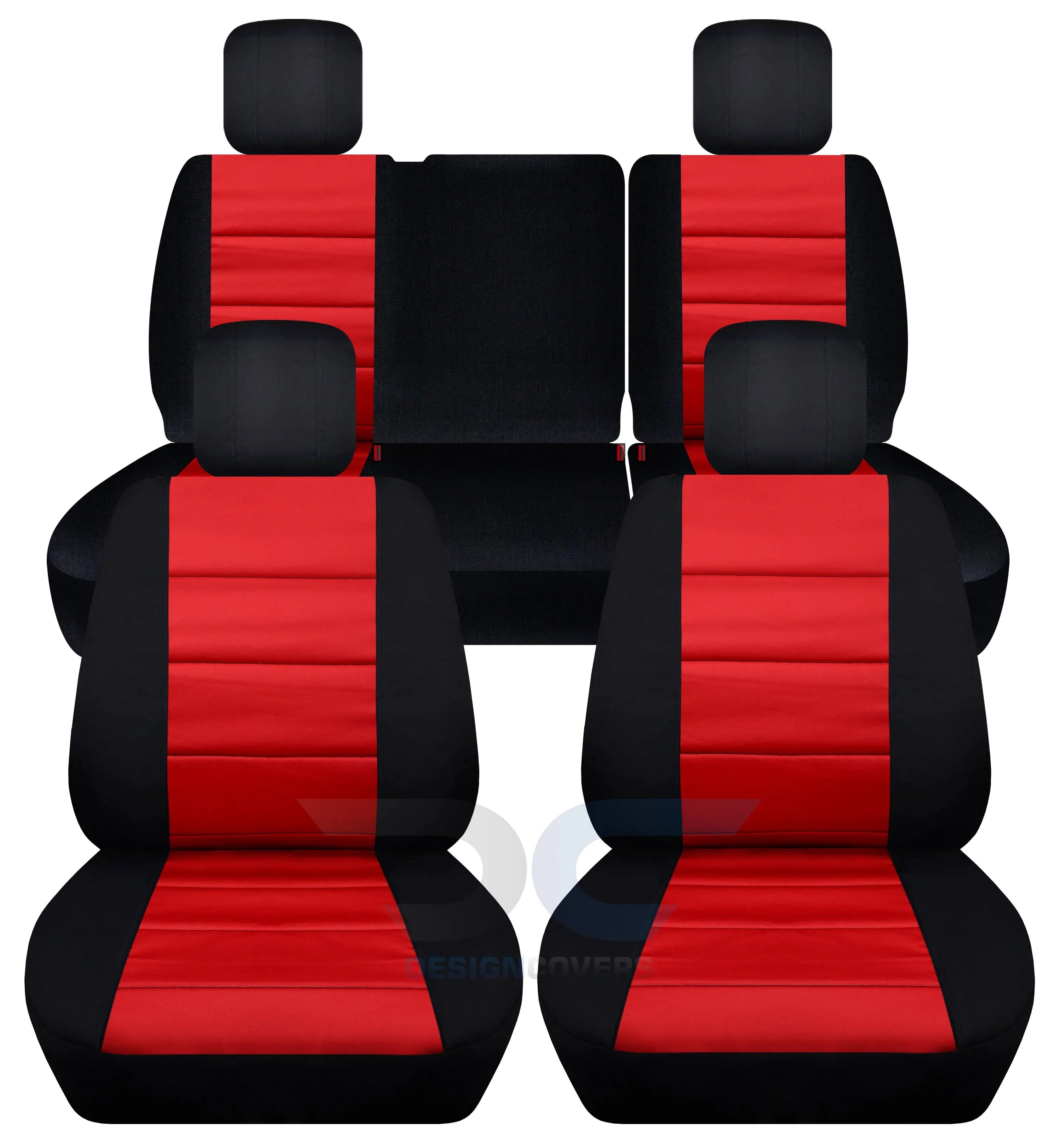 Shield Fits 2011-2012 Jeep Wrangler JK 4-Door Cotton Seat Wrap and Red - Front & Rear Split Bench