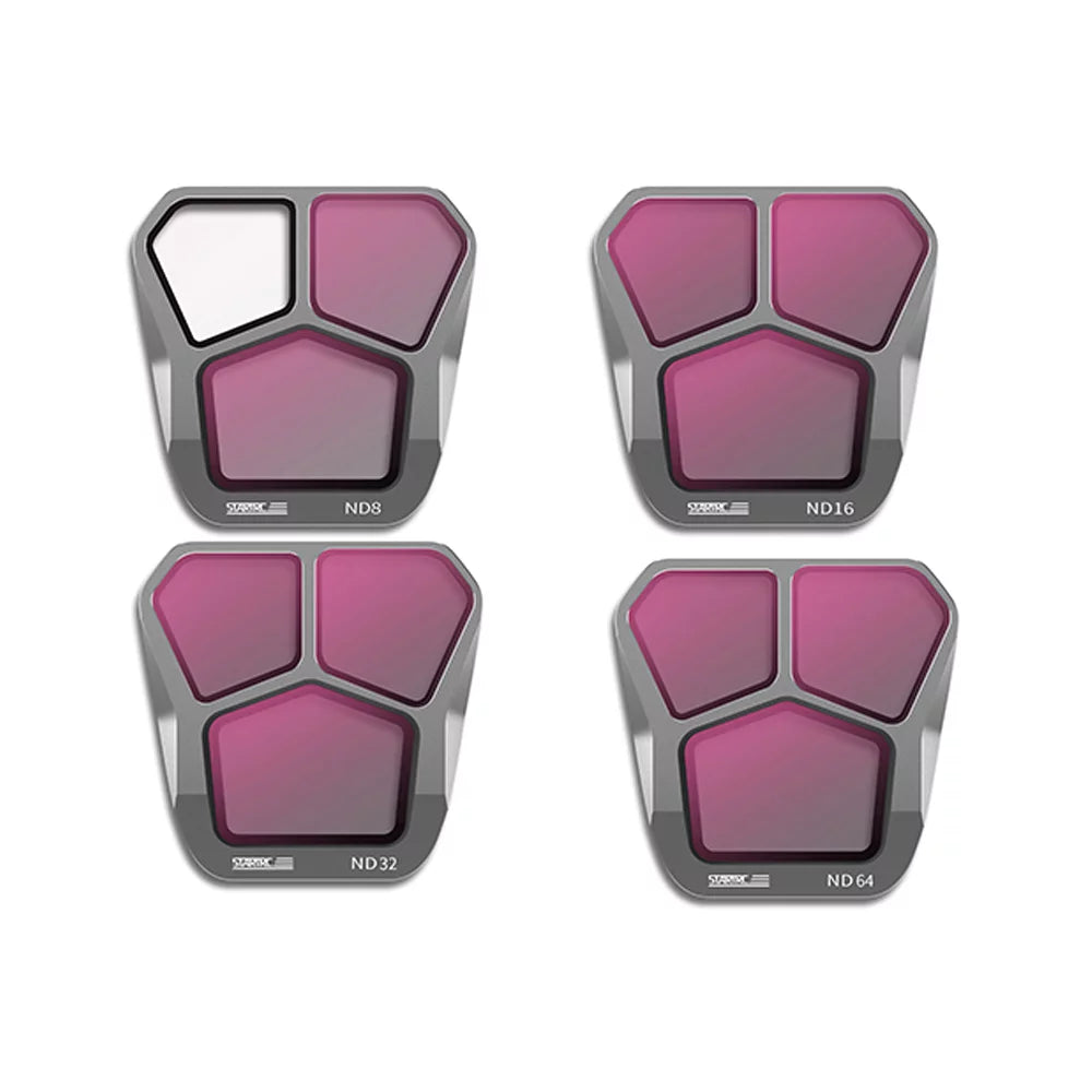 moobody 4-Pack Filters ND8/ND16/ND32/ND64 Lens Filter Aluminum Material AGC Optical Glass Waterproof Impervious -reflective Coatings Matching with DJI Mavic 3 Pro