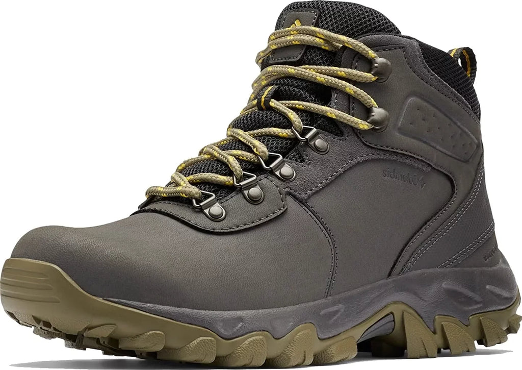Columbia Mens Newton Ridge Plus Ii Waterproof Hiking Boot Shoe 8.5 Dark Grey/Stone Green