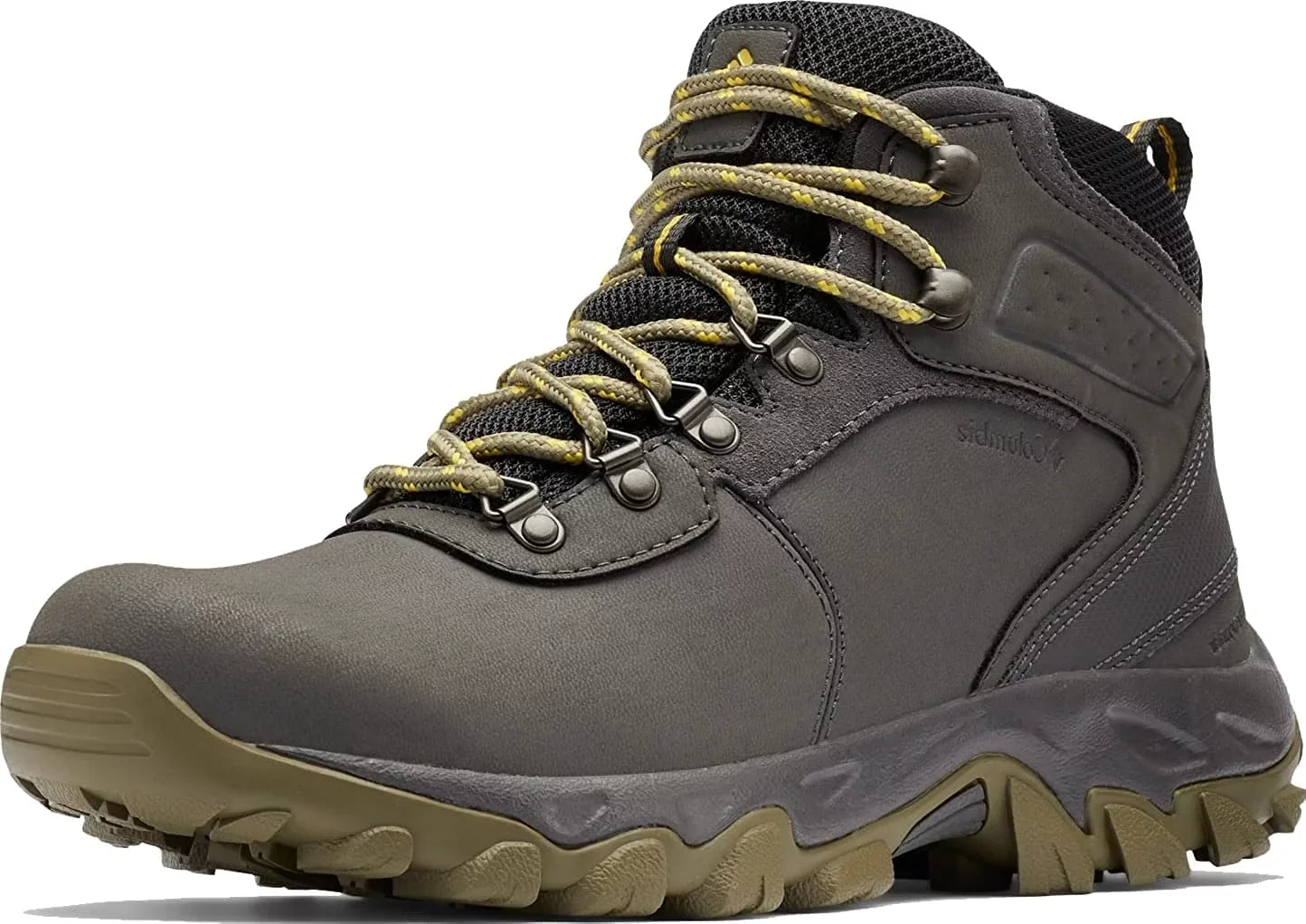 Columbia Mens Newton Ridge Plus Ii Waterproof Hiking Boot Shoe 8.5 Dark Grey/Stone Green
