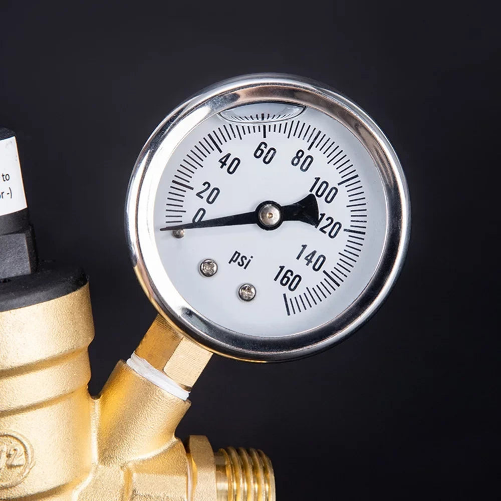 Yabuy Resilient Brass Water Pressure Regulator Valve with Inlet Screened Filter Optimal for RV Plumbing System