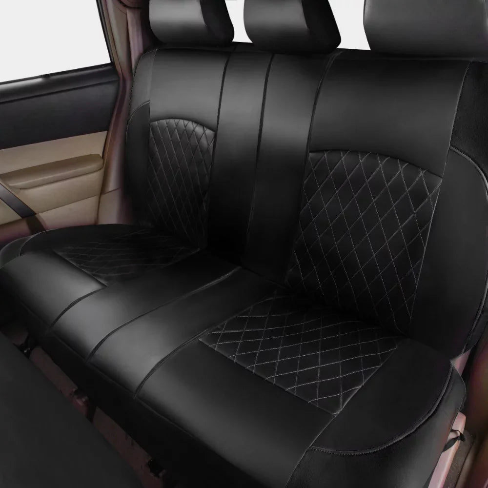 Andoe 9 Pcs Car Seat Protection 5 Seats PU Leather Universal Seat Protection Full Set Auto Interior Accessories for Auto Trucks Van SUV