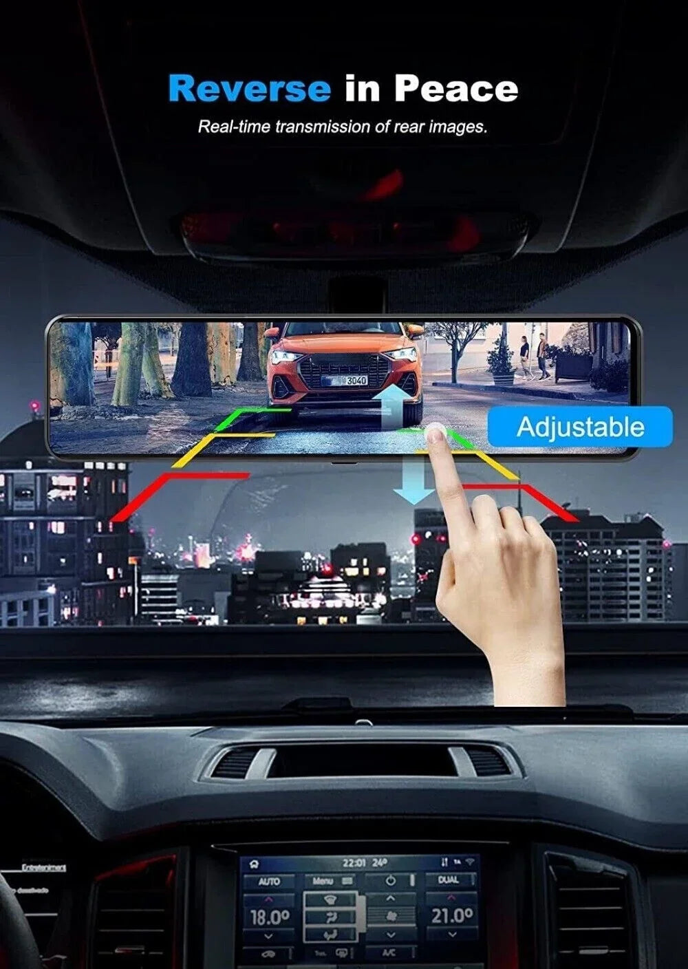 VVCAR Dual Dash Cam 4K UHD 11" IPS Rearview Mirror Car DVR Camera Front Rear Video Recorder