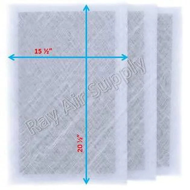 RAYAIR SUPPLY 17x23 Replacement Filter Pads Suitable with MicroPower Guard Air Cleaner 17x23 Refills (3 Pack) WHITE