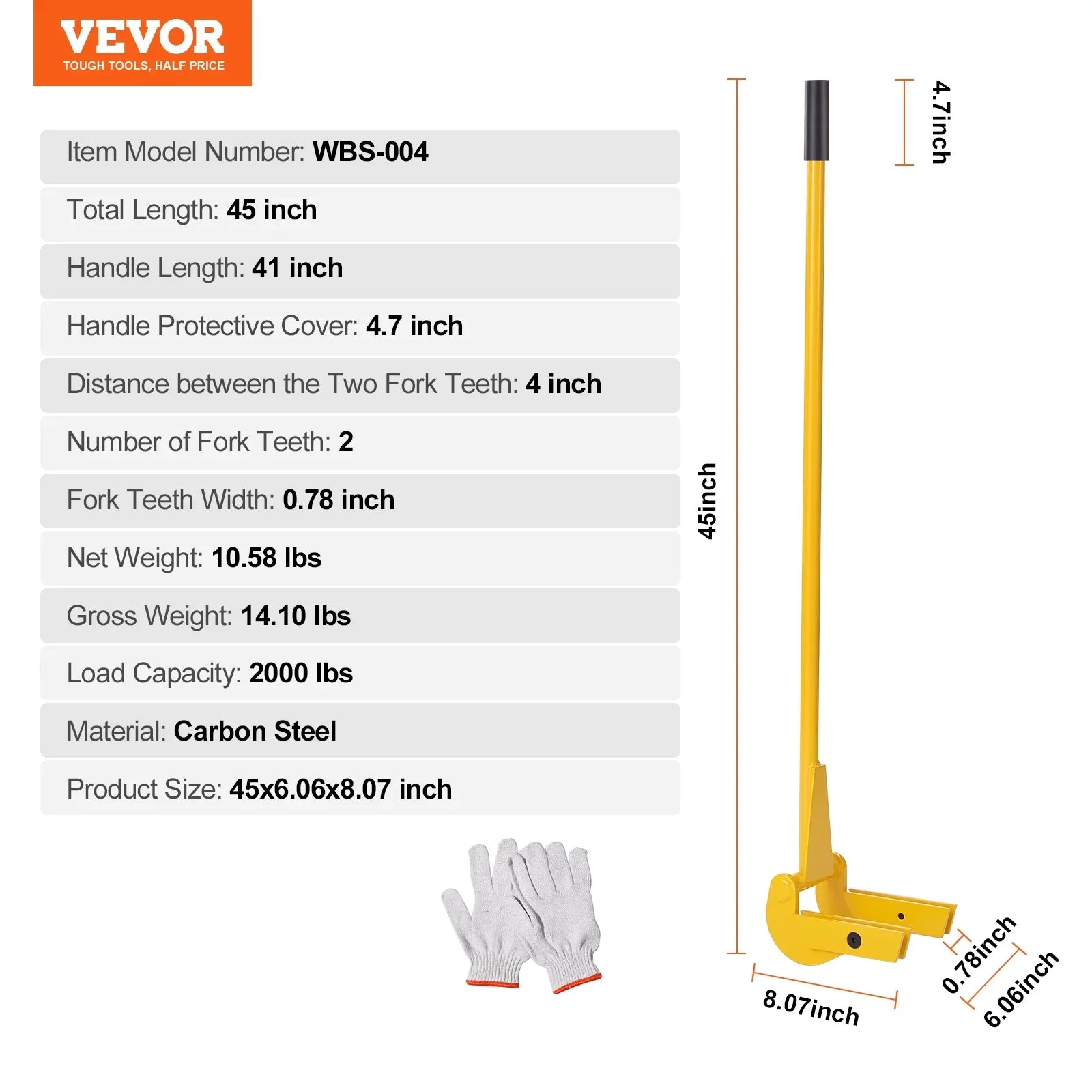 BENTISM Pallet Buster Deck Wrecker Pallet Tool Pry Bar 41-Inch Handle 2000 lbs