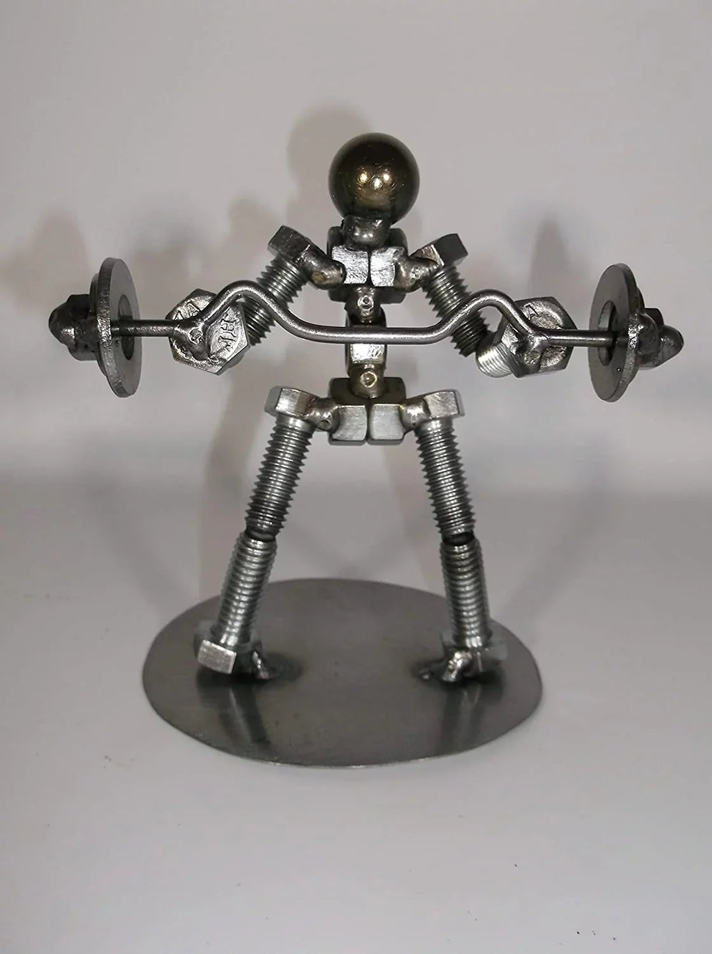 Preacher C url Weight Lifter Metal Bolt Figurine, curl bar