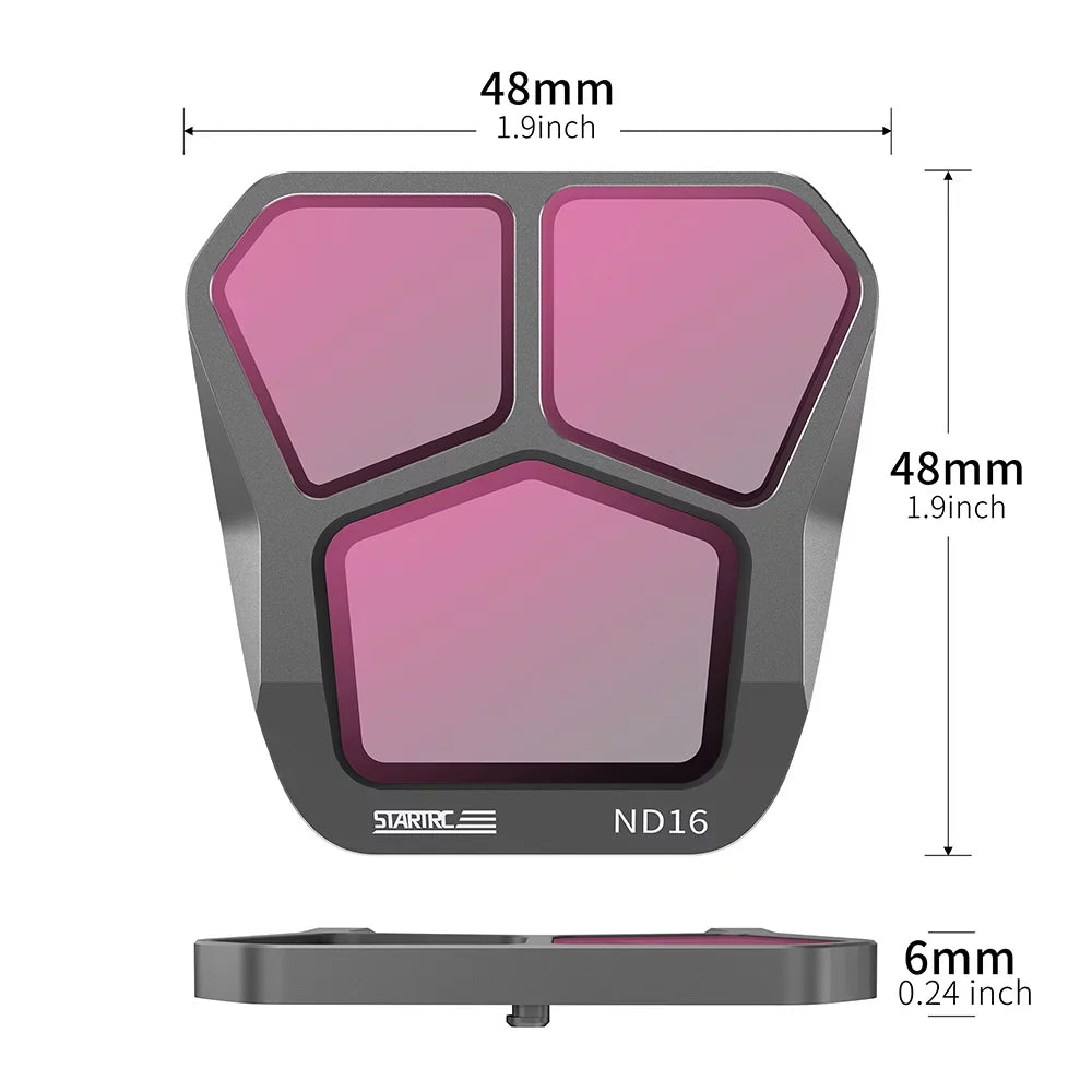moobody 4-Pack Filters ND8/ND16/ND32/ND64 Lens Filter Aluminum Material AGC Optical Glass Waterproof Impervious -reflective Coatings Matching with DJI Mavic 3 Pro