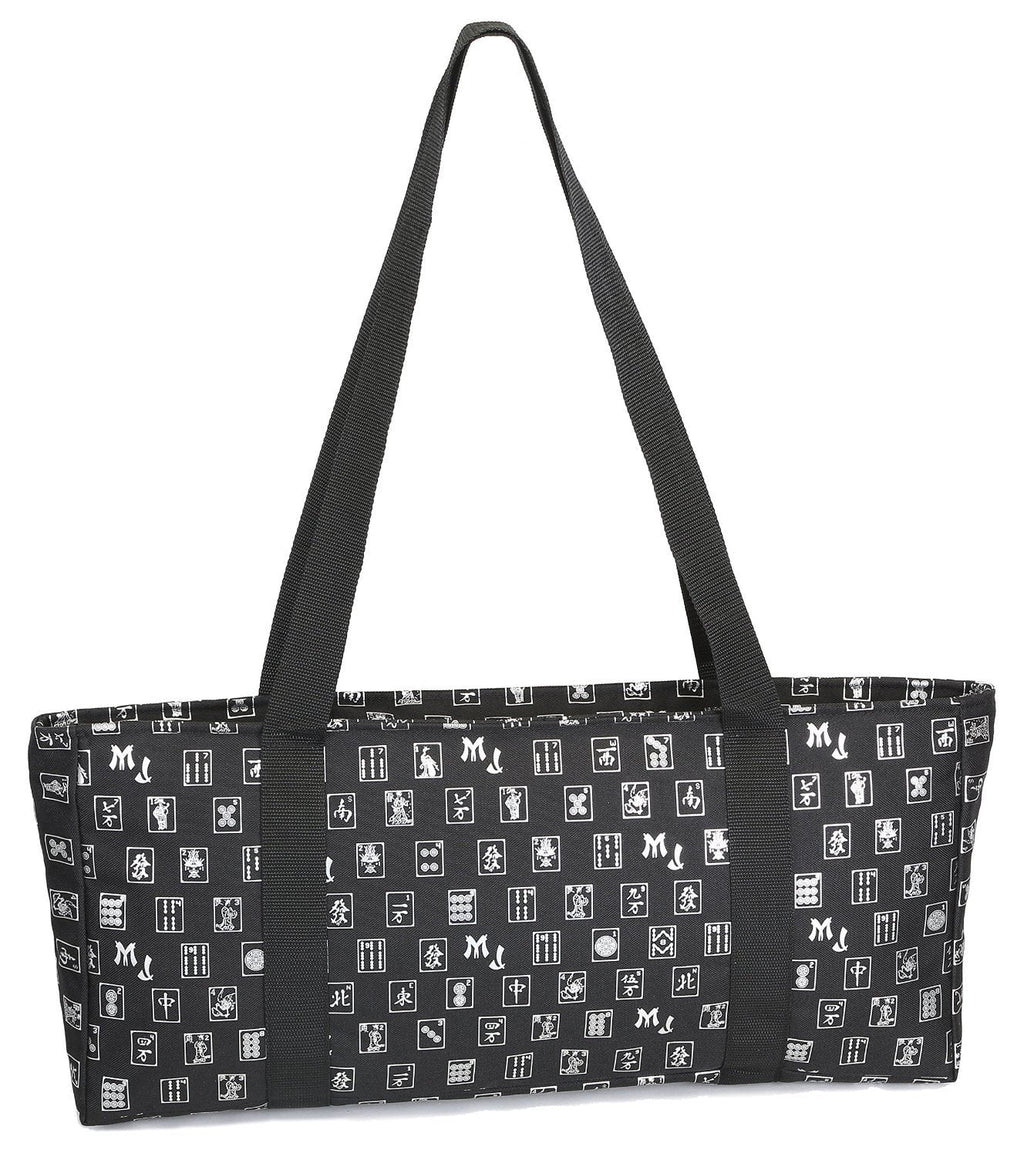 Mah Jongg Direct Black & Silver MJ Designer Logo Soft Replacement Case, includes two matching wraps and a bonus bag, (Replacement Soft Case Only - tiles, trays, racks and pushers not included)