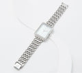 Isaac Mizrahi Live! Metal Mesh Link Rectangle Watch, SilverTone, 6-3/4"-8"