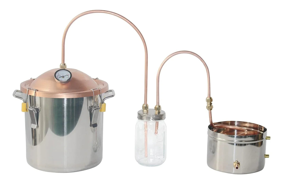 YINCHEN Water Distiller Copper Lid Pot Still with Thumper Keg Thump (Copper 5 Gallon)