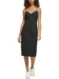 Karl Lagerfeld Paris Womens Spaghetti Strap Logo Midi Dress