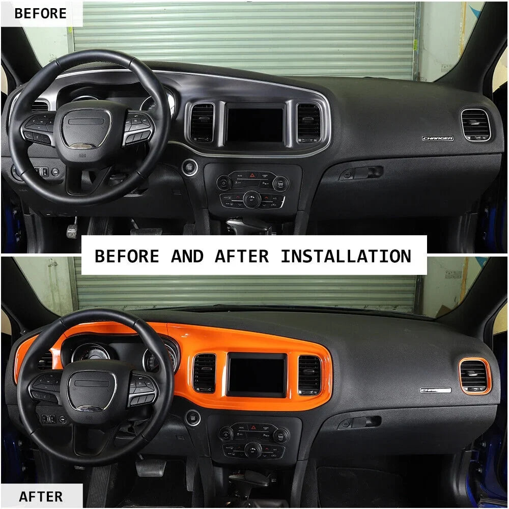 Teledu 14x Orange Inner Set Center Console Dash Protection Trim Kit