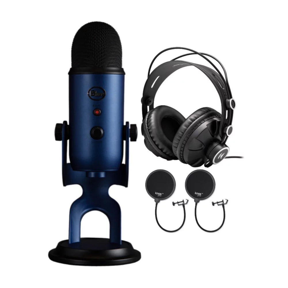 Blue Microphones Yeti USB Microphone Bundle with Headphones and Pop Filter