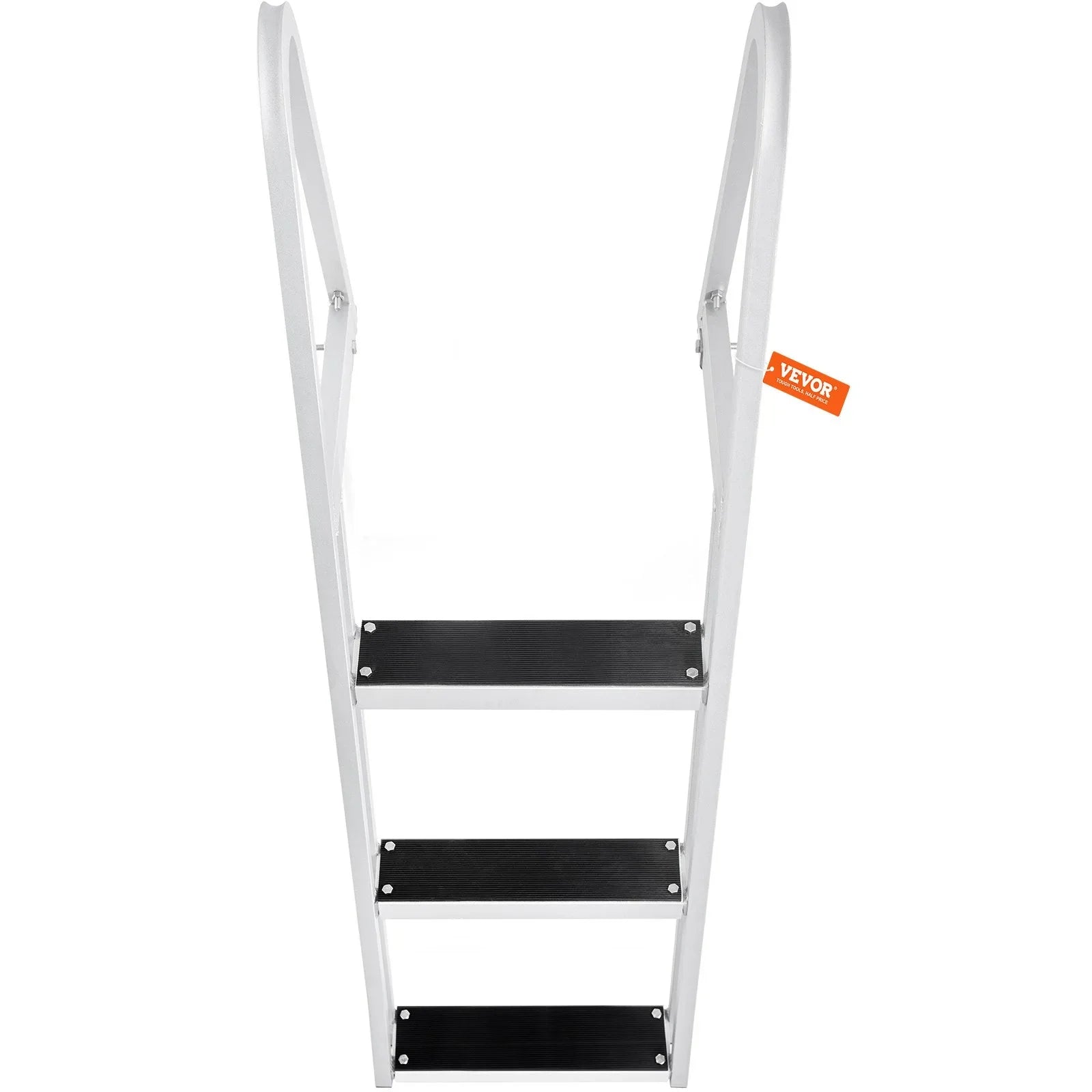 VEVOR Removable 3-Step Dock Ladder - 350 lbs Capacity, Aluminum Alloy with 4'' Wide Nonslip Steps, Simple Installation for Craft Lakes, Pools & Marine Access