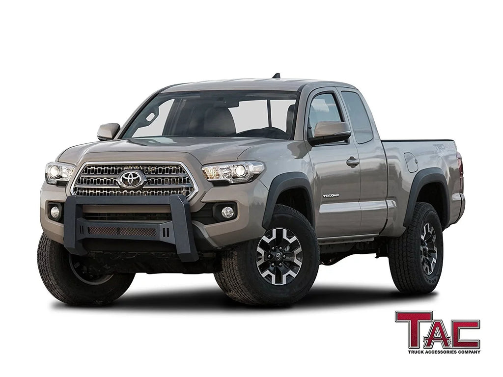 TAC Modular Bull Bar Matching with 2005-2023 Toyota Tacoma Pickup Truck Fine Textured Black (Predator Mesh Version)