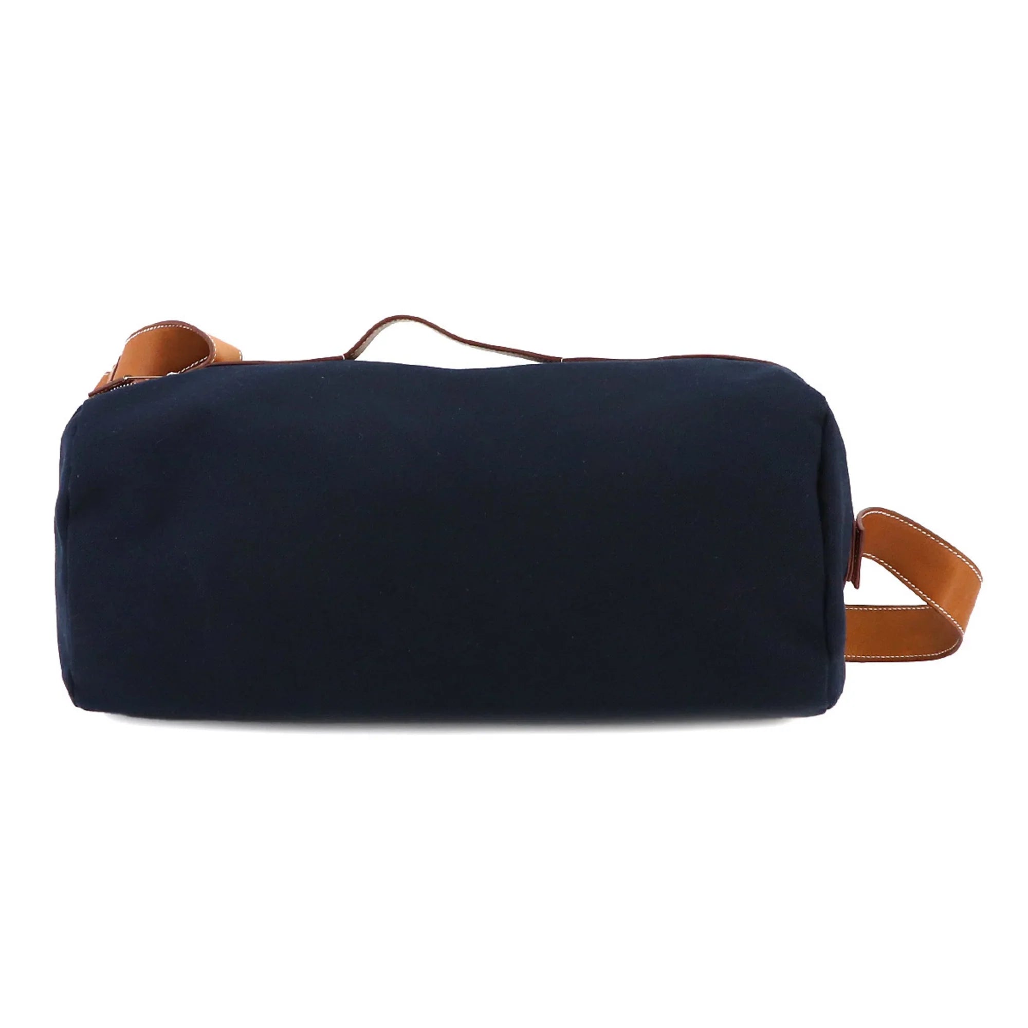 Pre-Owned Hermes Odyssey Tail Duffel Bag 2way Hand Shoulder Gauland Canvas Spudkidskin Blue Marine Gold (Like New)
