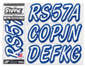 STIFFIE Whipline Solid White/Navy 3" Alpha-Numeric Registration Identification Numbers Stickers Decals for Vessel & Personal Watercraft