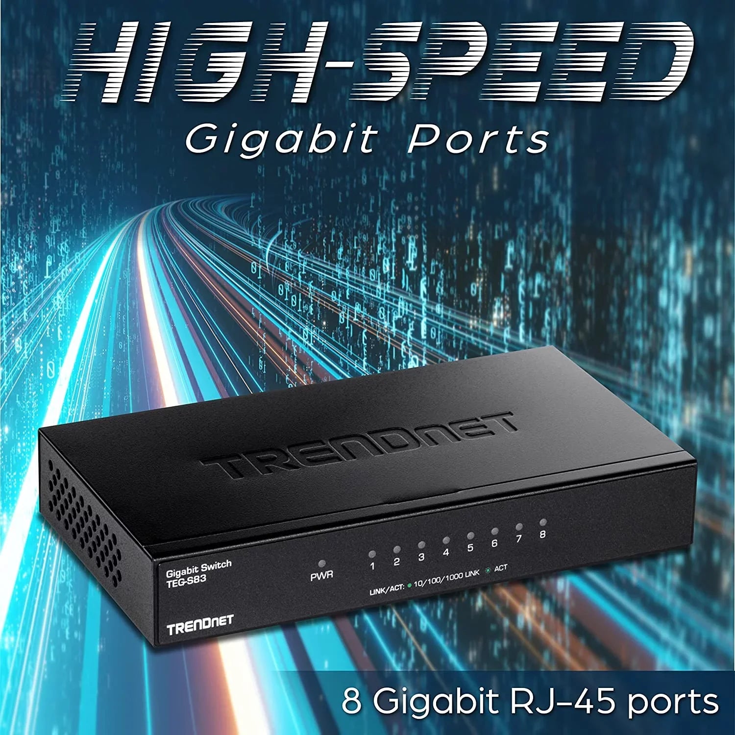 8-Port Gigabit Desktop Switch, TEG-S83, 8 x Gigabit RJ-45 Ports, 16Gbps Switching Capacity, Fanless Design,