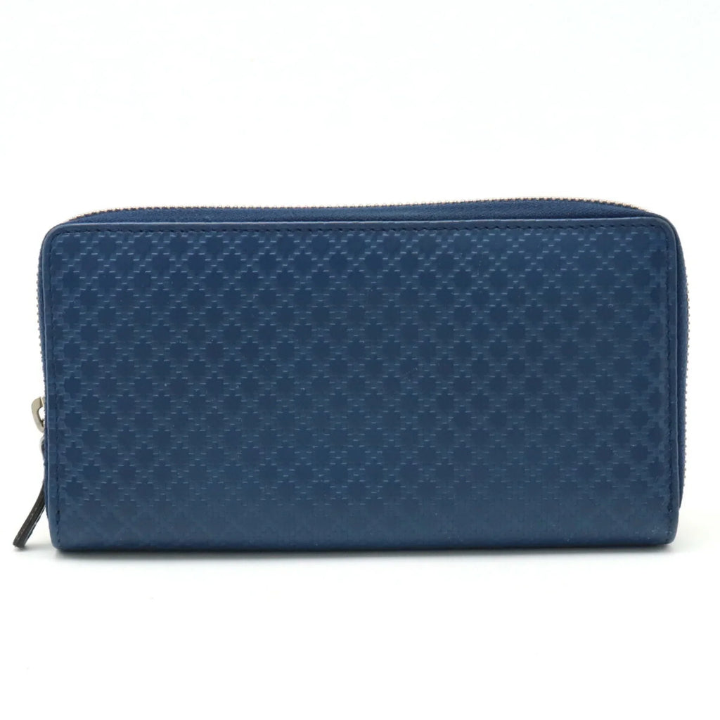Pre-Owned GUCCI Gucci Diamante Round Long Wallet Leather Blue 307990 (Good)