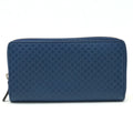 Pre-Owned GUCCI Gucci Diamante Round Long Wallet Leather Blue 307990 (Good)