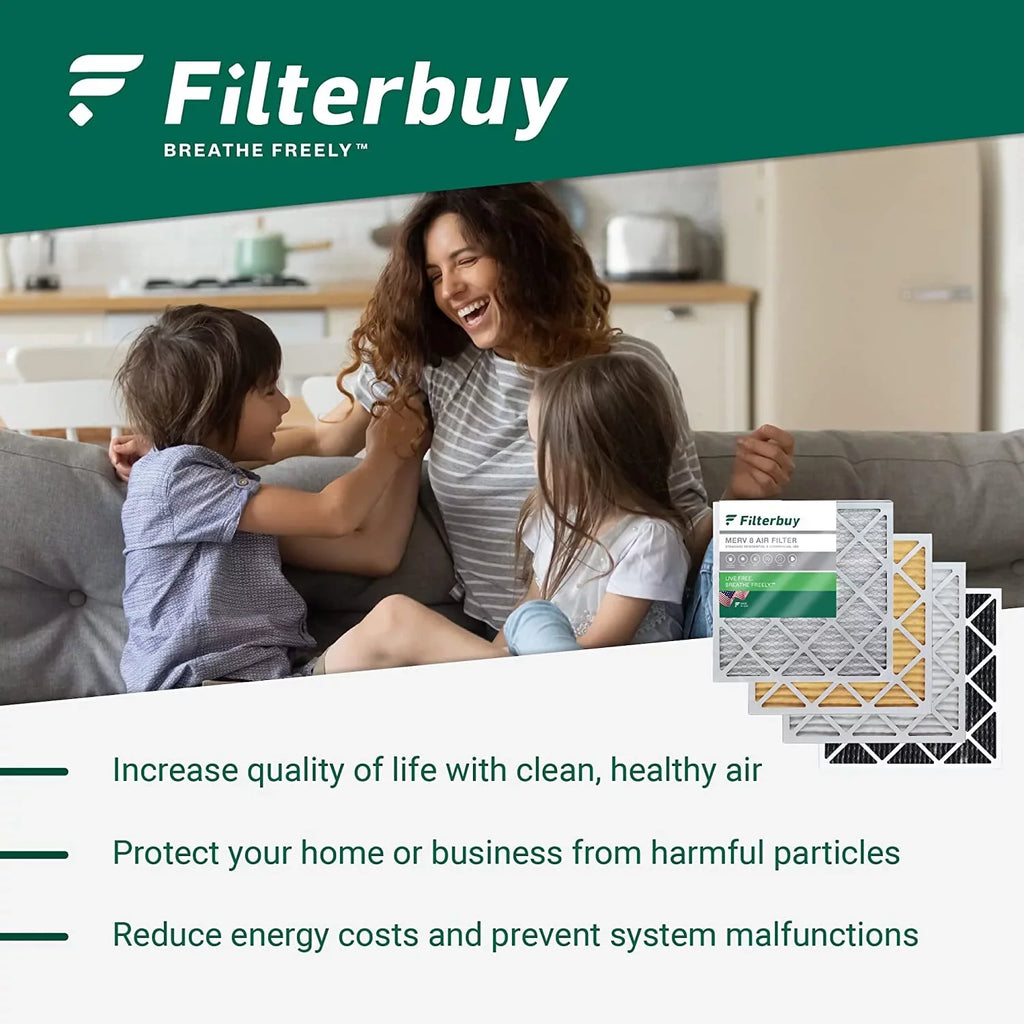 Filterbuy 12x30x1 MERV 8 Pleated HVAC AC Furnace Air Filters (4-Pack)