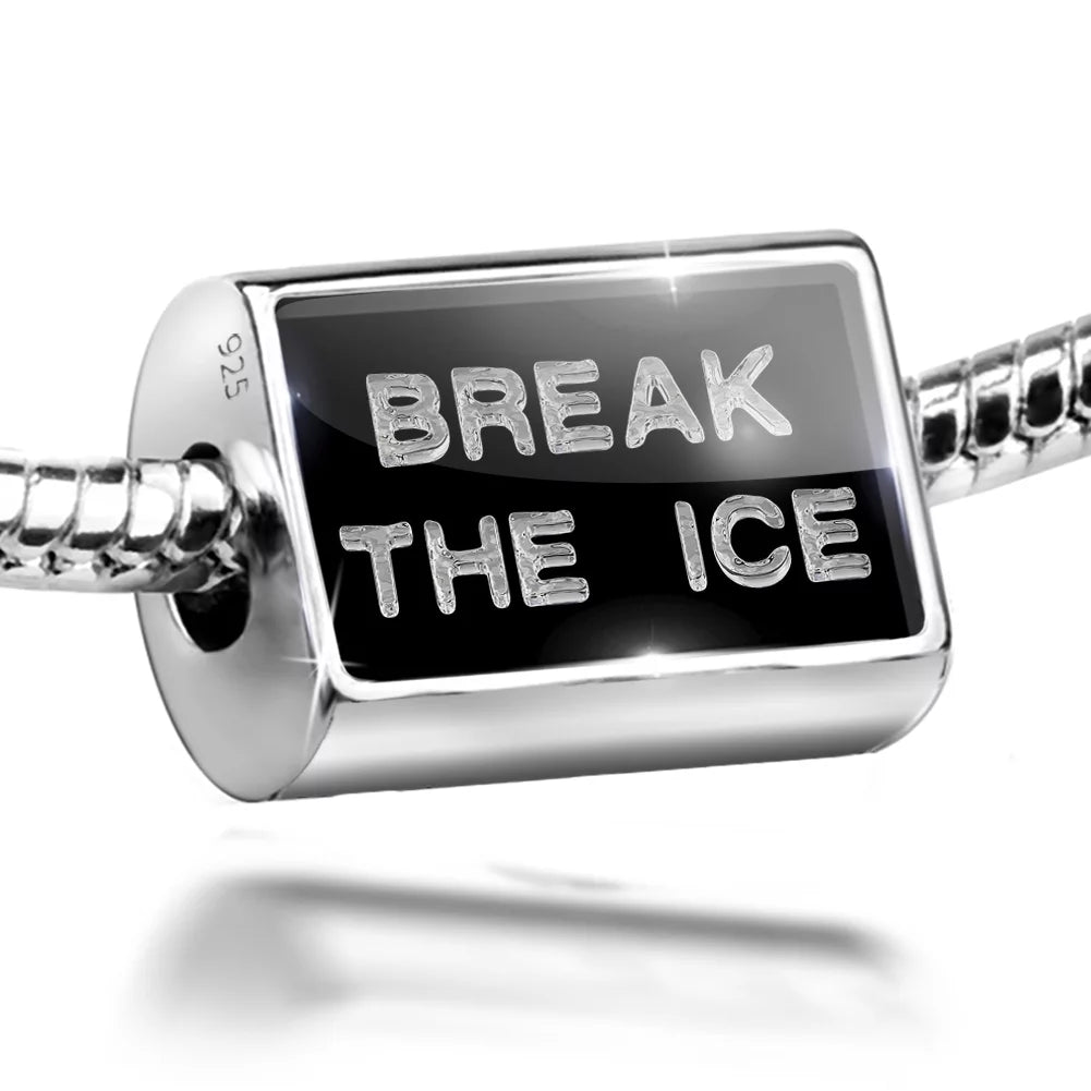 Neonblond Charm Break The Ice Clear Ice Cubes on Black 925 Sterling Silver Bead