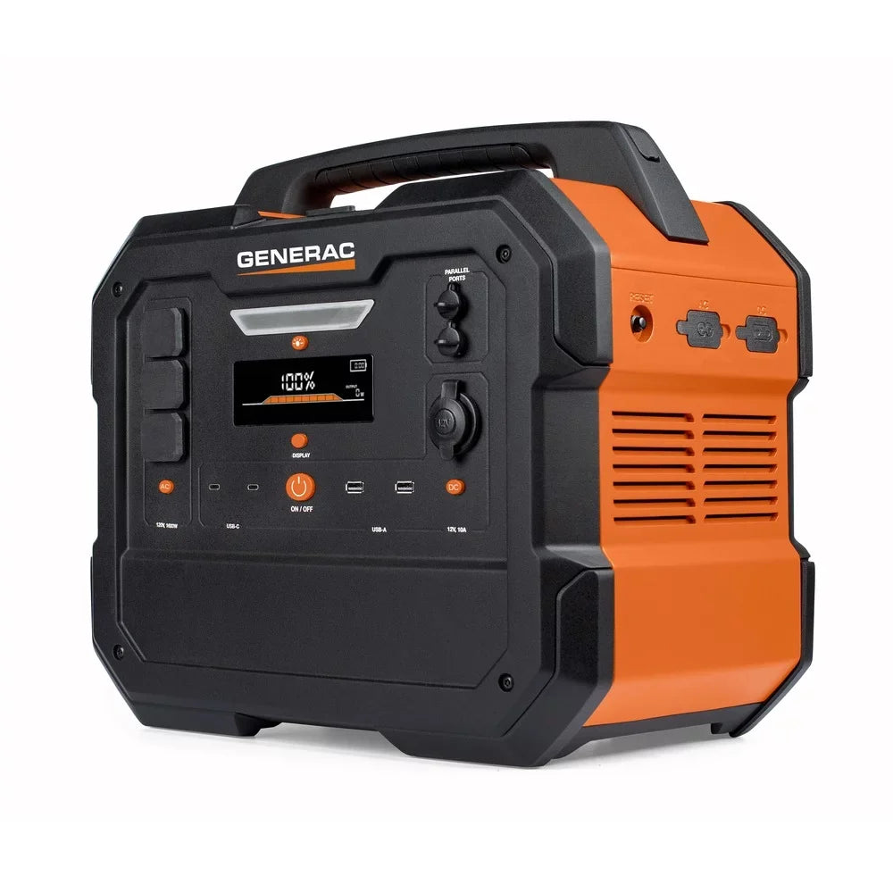Generac 8026 Power Station 1600/3200W 2106Wh Battery Powered Portable Generator - Solar Panel Charging Fitting