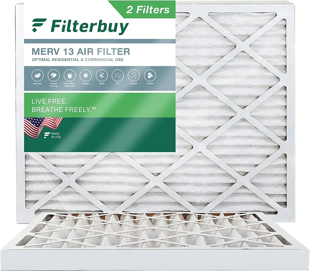 Filterbuy 18x24x2 MERV 13 Pleated HVAC AC Furnace Air Filters (2-Pack)