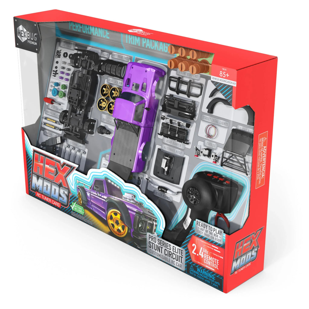 HEXBUG HEXMODS Pro Series Elite Stunt Circuit, Rechargeable Remote Control Car, Model Car Kits for Kids & Adults, STEM Toys for Kids Ages 14 & Up