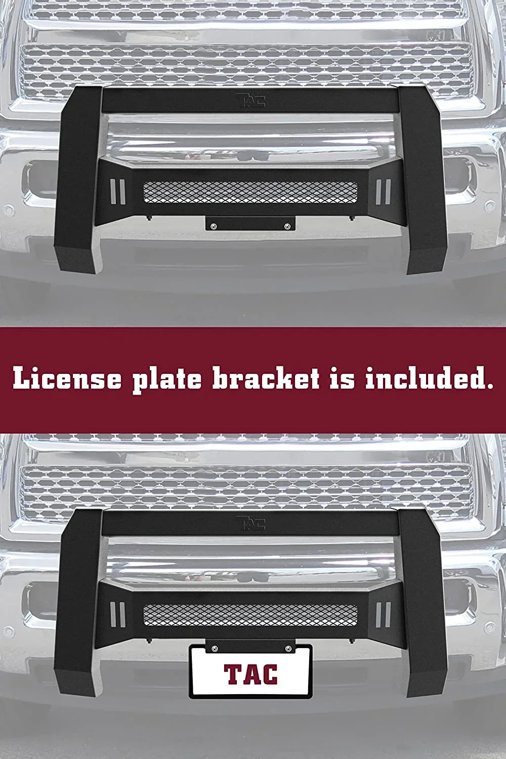 TAC Modular Bull Bar Matching with 2005-2023 Toyota Tacoma Pickup Truck Fine Textured Black (Predator Mesh Version)