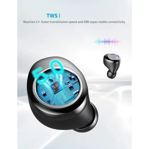 Wireless Earphones TWS Headphones True Stereo Earbuds w Mic Charging Case R8P for T-Mobile REVVL V Plus 5G 4 Plus - TCL 10L, Tab 8, 30 XE 5G, 20 XE, V 5G, 10 Pro 5G UW - Vankyo MatrixPad S10